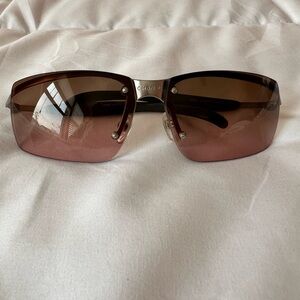 CHANEL Rimless Brown Gradient Sunglasses
